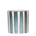Topf – Bemalter Streifen – Grün – Ø9cm – Keramik Übertopf im mediterranen Stil – Handbemalter Blumentopf aus der Mediterranean Sunset Kollektion – Plant