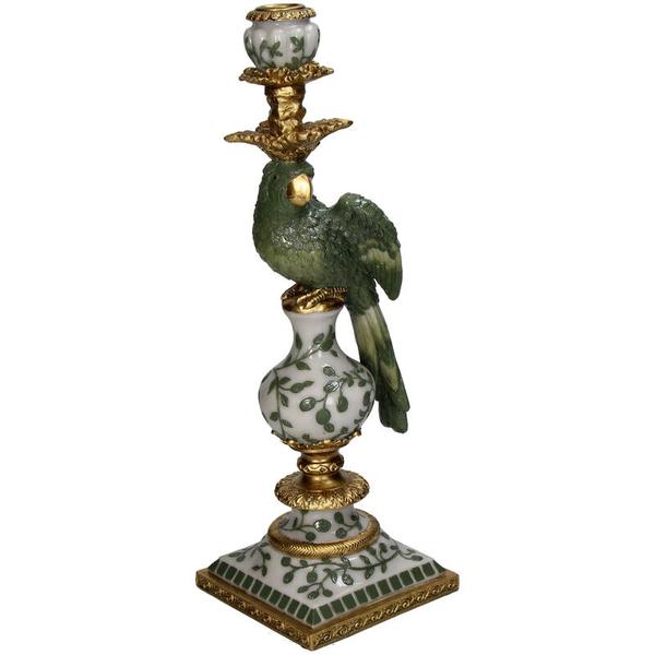 Kerzenhalter Vogel – Grün – Polyresin – 13x13x39cm – Deko & Wohnaccessoire – Plant
