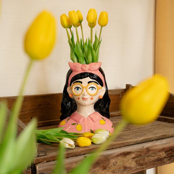 Tulpenstrauß Gelb – 10 Kunsttulpen – 42cm – Real Touch – Fröhliche & langlebige Wohnraumdekoration – Plant