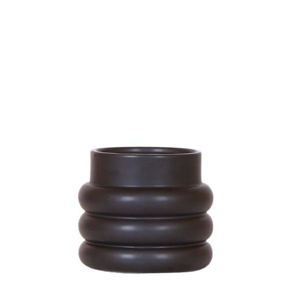 Bubble Dekotopf – Schwarz – Ø9cm – Keramik Blumentopf mit Struktur – Stilvoller Pflanzentopf für Zimmerpflanzen, Sukkulenten & Kakteen – Plant