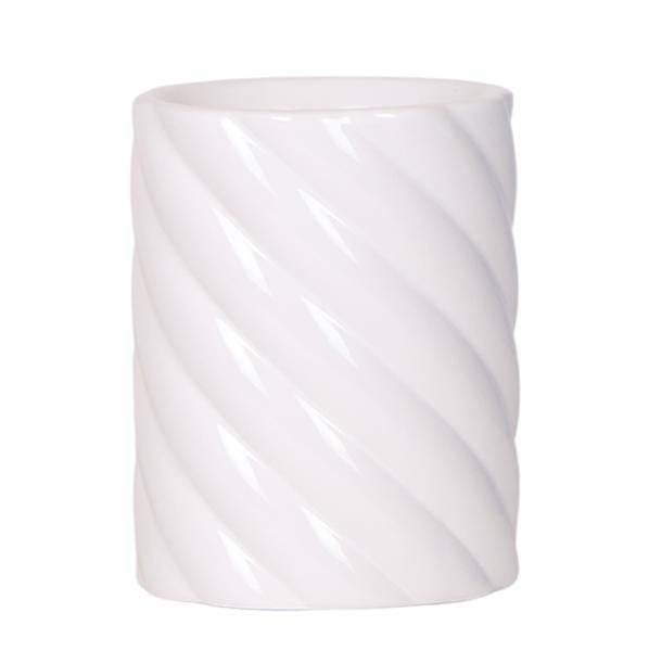 Candy Dekotopf hoch Weiß Ø9cm – runder Keramik Übertopf in cleanem Weiß – fröhliches Design für Orchideen & Zimmerpflanzen – Plant