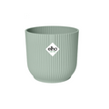 Pflanztopf Vibes Fold – Grün – D14cm x H13cm – Blumentopf mit Rillenstruktur – Mit Wasserablauf – Übertopf für Zimmerpflanzen – Plant