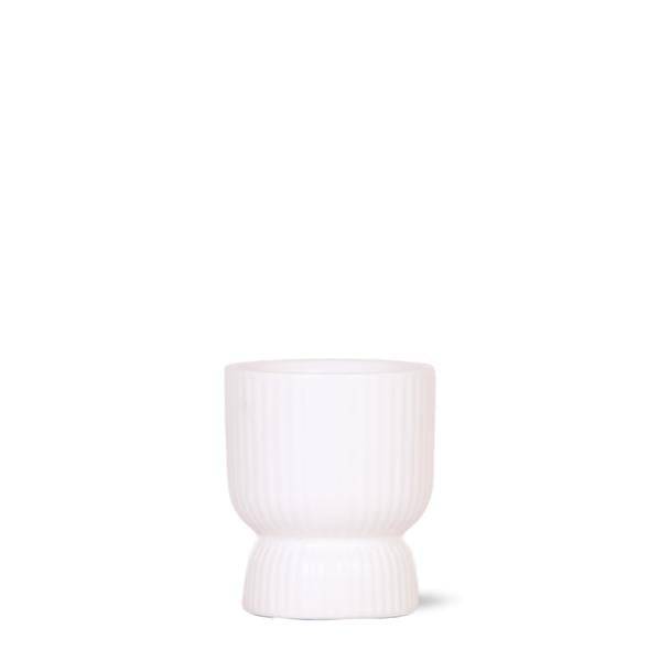Übertopf Diabolo Weiß – Ø6cm – Mini – Blumentopf mit eleganter Form – Keramiktopf für kleine Zimmerpflanzen & Sukkulenten – Plant
