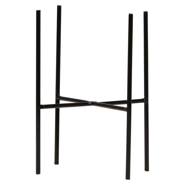 Pflanzenständer Metall Schwarz – Ø12cm – Höhenverstellbarer Pflanzenfuß 18,5cm – Deko – Halter für Zimmerpflanzen – Stilvolle Pflanzen – Erhöhung – Plant