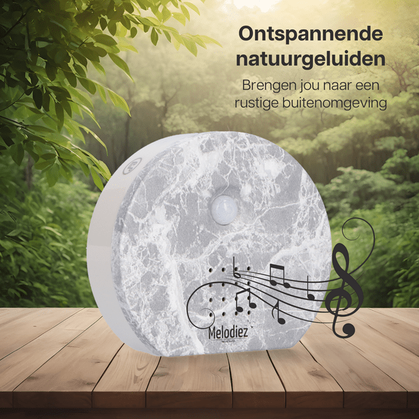 Melodiez Spieluhr – Marmor – Melody Nature Box mit Bewegungssensor – Vogelgezwitscher, Meeresrauschen & Dschungelklänge – Plant