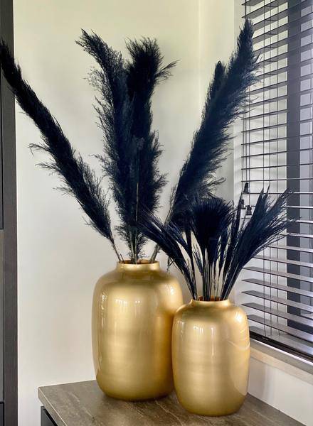 Kerzenständer Deko Gold Glas ↕35cm – dekorativer Kerzenhalter, Tischdeko & Wohnaccessoire für Zuhause – Plant