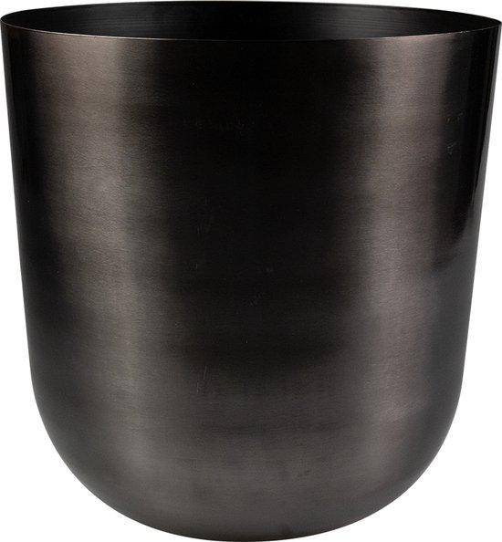 Topf Mayk Blei – Pflanzgefäß Ø20cm – Moderner Blumentopf mit metallischer Oberfläche – Dekorativer Indoor Pflanzentopf – Plant