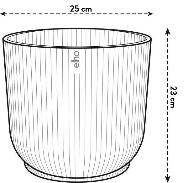 Pflanztopf Vibes Fold – Rosa – D25cm x H23cm – Blumentopf mit Rillenstruktur – Mit Wasserablauf – Übertopf für große Zimmerpflanzen – Plant