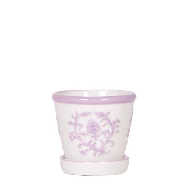 Malaga Topf – Rosa – Ø6cm – Blumentopf aus Keramik im mediterranen Stil – Handgefertigte Optik – Plant