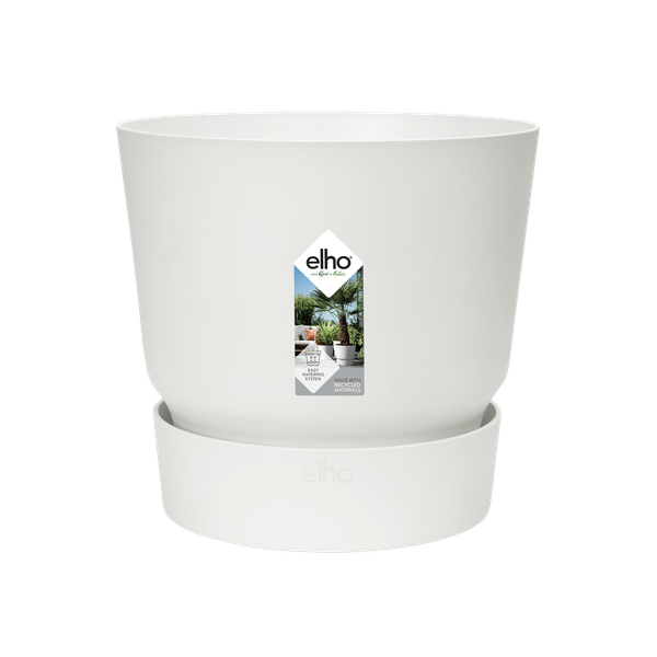 Blumentopf Greenville Rund Weiß – Ø14cm – Höhe 13cm – Moderner Pflanztopf für Zimmerpflanzen & Garten – Robust & nachhaltig – Indoor & Outdoor – Plant