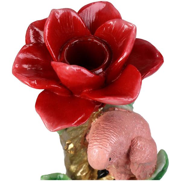 Kerzenständer Pinker Papagei – 26cm – Polyresin – Bunte Deko – Wohnaccessoire & Tischdeko – Plant