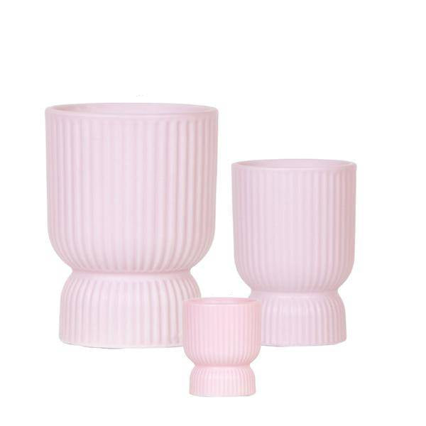 Kombi-Angebot Diabolo Topf – Rosa – 3er-Set Ø6cm, Ø9cm & Ø12cm – Moderne Dekotöpfe im zeitlosen Design – Pflanzentöpfe für Zimmerpflanzen, Sukkulenten & Kakteen – Plant