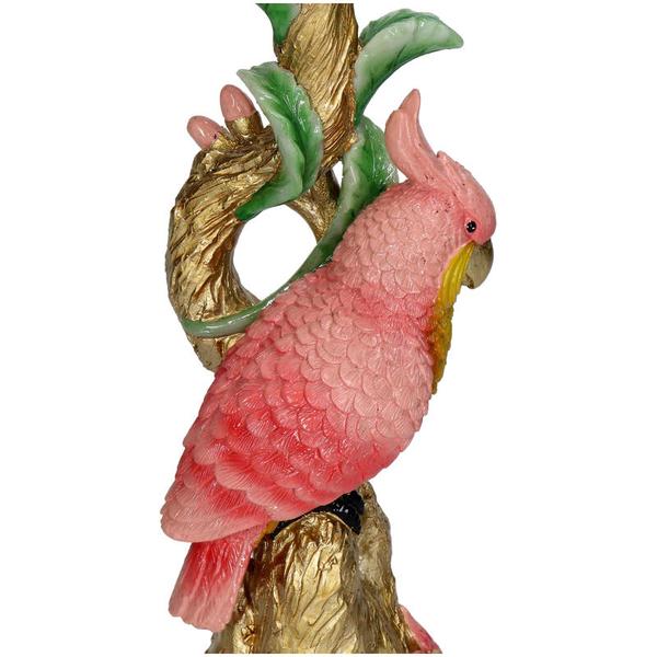 Kerzenständer Pink Parrot – Rosa Vogel – 9x8x28cm – Dekorativer Kerzenhalter im verspielten Design – Für Stabkerzen – Wohnaccessoire – Plant