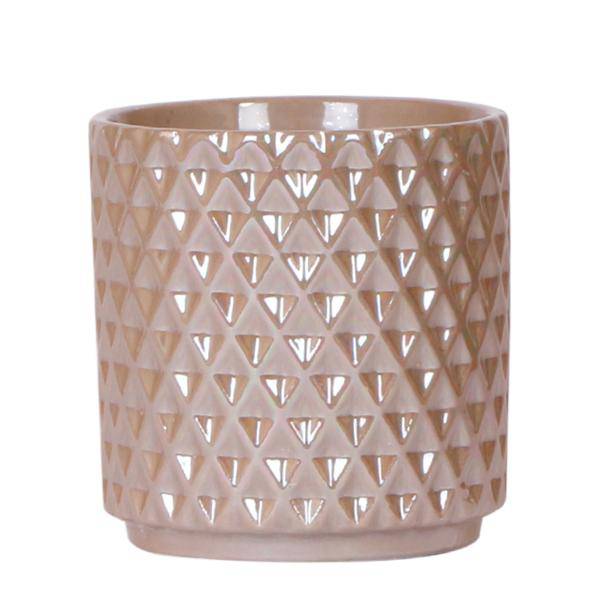 Diamant Perle Dekotopf – Sand – Ø9cm – Blumentopf in Steinoptik – Eleganter Dekotopf für Zimmerpflanzen, Sukkulenten & Kakteen – Plant