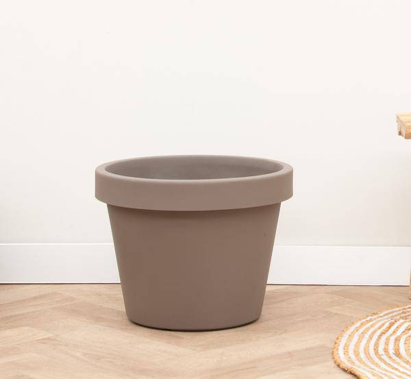 Topf Lira Tortora – Ø75cm x 68cm hoch – Moderner Pflanztopf in elegantem Tortora – Robust & vielseitig für Garten & Innenbereich – Plant
