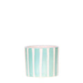 Topf – Bemalter Streifen – Türkis – Ø6cm – Keramik Übertopf aus der Mediterranean Sunset Kollektion – Kleiner Blumentopf mit Streifenmuster – Plant