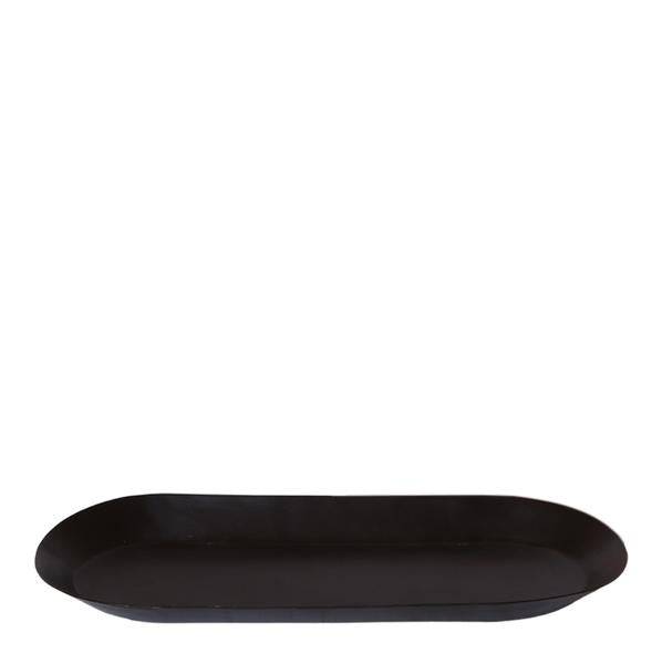 Ovales Tablett Schwarz – Ø30cm x 13cm – Metall – Deko – Tablett für Pflanzensets, Orchideen & Wohnaccessoires – Stilvoller Pflanzenuntersetzer – Plant