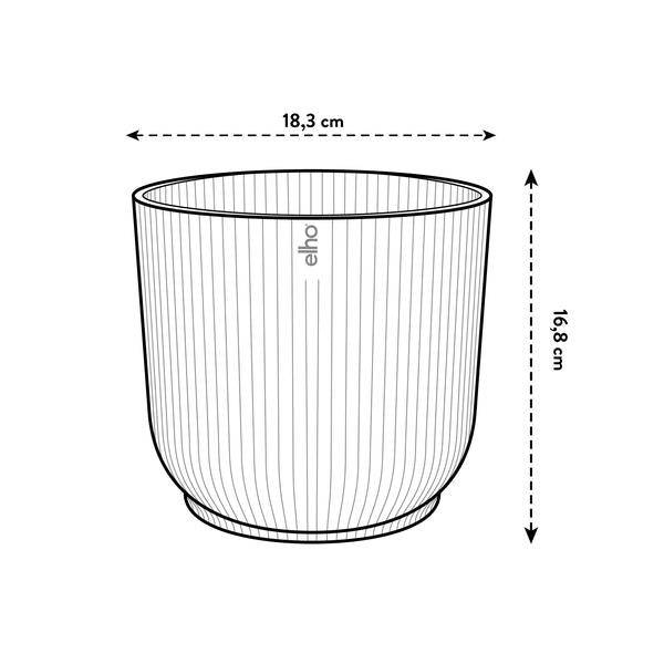 Pflanztopf Vibes Fold – Rosa – D18cm x H17cm – Blumentopf mit Rillenstruktur – Mit Wasserablauf – Übertopf aus Kunststoff für Zimmerpflanzen – Plant