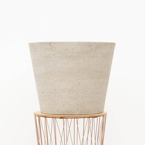 Eimer Topf Beige Washed – L – 58x50cm – Großer Pflanzeimer aus robustem Material – Stilvoll & vielseitig für Garten, Balkon & Innenbereich – Plant