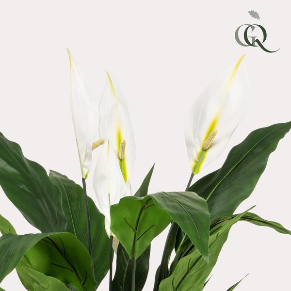Spathiphyllum – Löffelpflanze – Künstliche Zimmerpflanze – Wartungsfrei – Ø90cm – Deko für Wohnzimmer, Büro & Küche – Plant