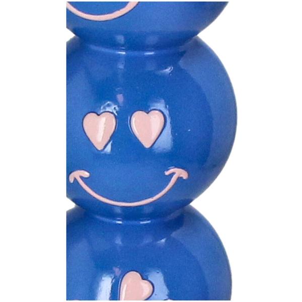 Kerzenständer Smiley – Blaue Kugeln – 9x9x36cm – Dekorativer Kerzenhalter – Gute – Laune – Design – Plant