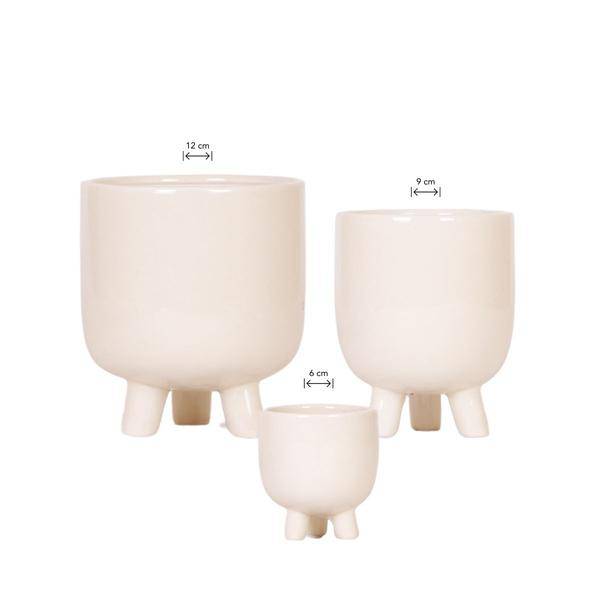 Kombi – Angebot Gummitöpfe Travertin – 3er Set Blumentöpfe Ø6cm, Ø9cm & Ø12cm – Dekotöpfe in Natursteinoptik – Plant