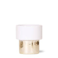 Topf Lush – Ø9cm – Keramik Blumentopf in Weiß – Gold – Ziertopf für Zimmerpflanzen, Orchideen & Sukkulenten – Elegante Wohnaccessoire Deko – Plant