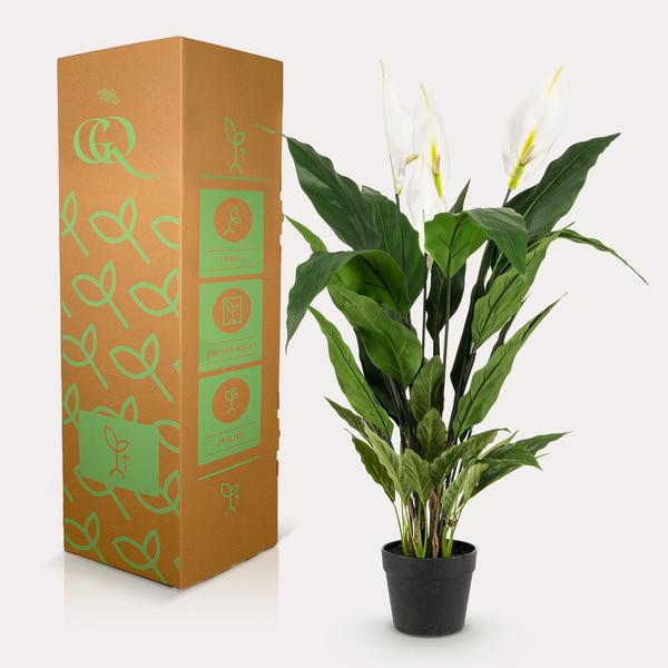 Spathiphyllum – Löffelpflanze – Künstliche Zimmerpflanze – Wartungsfrei – Ø90cm – Deko für Wohnzimmer, Büro & Küche – Plant