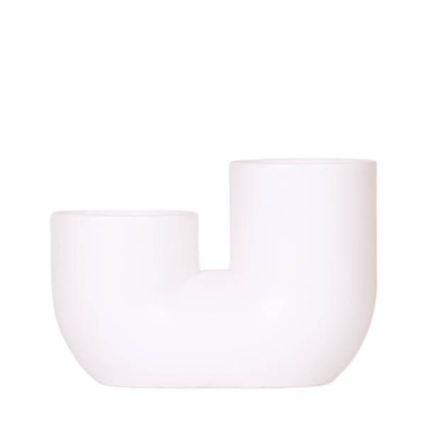 Röhre Ziertopf Weiß – Duo – Keramiktopf für zwei Pflanzen Ø9cm – Moderner Blumentopf für Orchideen, Sukkulenten & Zimmerpflanzen – Robust & dekorativ – Plant