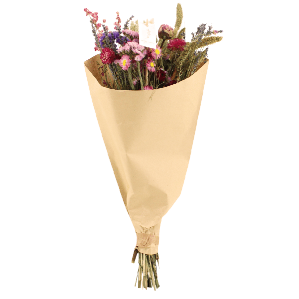 Trockenblumen Feldblumenstrauß Rosa – Blumenstrauß – Ø25cm ↕60cm – Romantische Rosatöne – Pflegefrei – Natürliche Deko für Innenräume – Plant