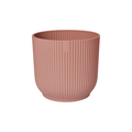Pflanztopf Vibes Fold – Rosa – D18cm x H17cm – Blumentopf mit Rillenstruktur – Mit Wasserablauf – Übertopf aus Kunststoff für Zimmerpflanzen – Plant