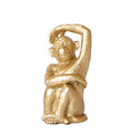 Ornament Dekoskulptur Sitzender Affe – Gold – Handgefertigte Polystone – Figur – 13cm – Verspieltes Dekoaccessoire für Zuhause und Pflanzensets – Plant