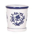 Malaga Blumentopf Blau – Ø9cm – Keramiktopf in Porzellanoptik – Mediterraner Ziertopf für Zimmerpflanzen – Für Fensterbank, Wohnzimmer & Büro – Plant
