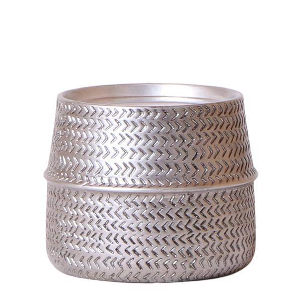 Groove Blumentopf – Goldener Keramiktopf – Ø12cm – Dekorativer Ziertopf mit markantem Rillenmuster – Mattes Finish – Für Zimmerpflanzen & Orchideen – Plant