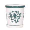 Malaga Topf – Grün – Ø9cm – Blumentopf aus Keramik im mediterranen Stil – Handgefertigte Optik – Plant