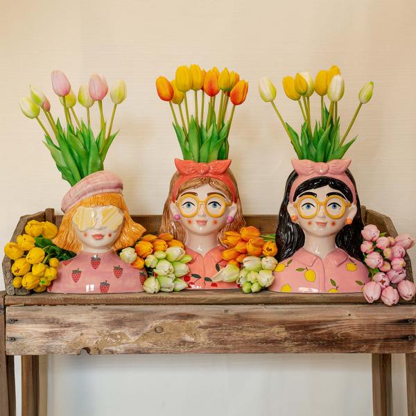 Gelber Tulpenstrauß – 5 Kunsttulpen – 42cm – Real Touch – Dekoration Frühling & Zuhause – Plant