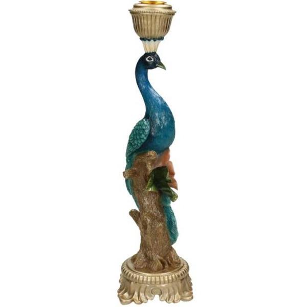 Kerzenständer Peacock Multi – Bunte Dekoration – 29cm Höhe – Eleganter Kerzenhalter für Innen & Außen – Stilvolles Ambiente mit farbenfrohem Design – Plant