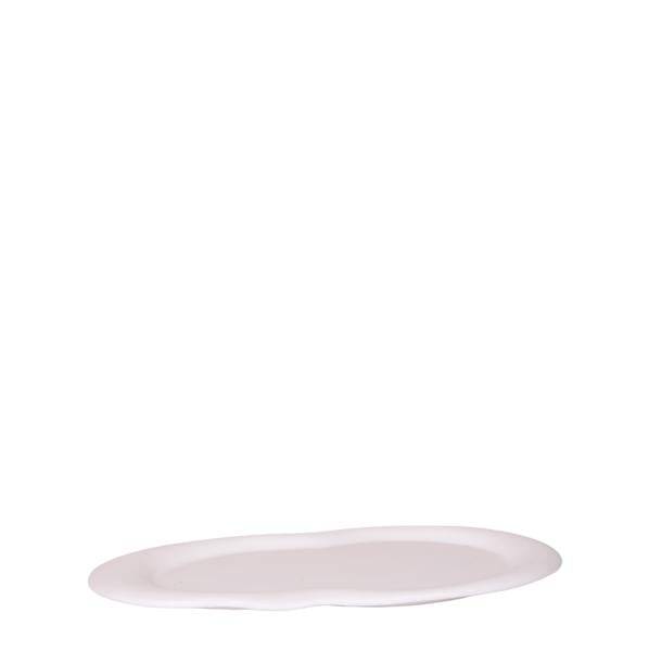 Wolkenteller Ovales Tablett – Weiß – Ø30cm – Dekotablett aus Metall für Orchideen, Pflanzensets & Wohnaccessoires – Modernes Deko – Plant