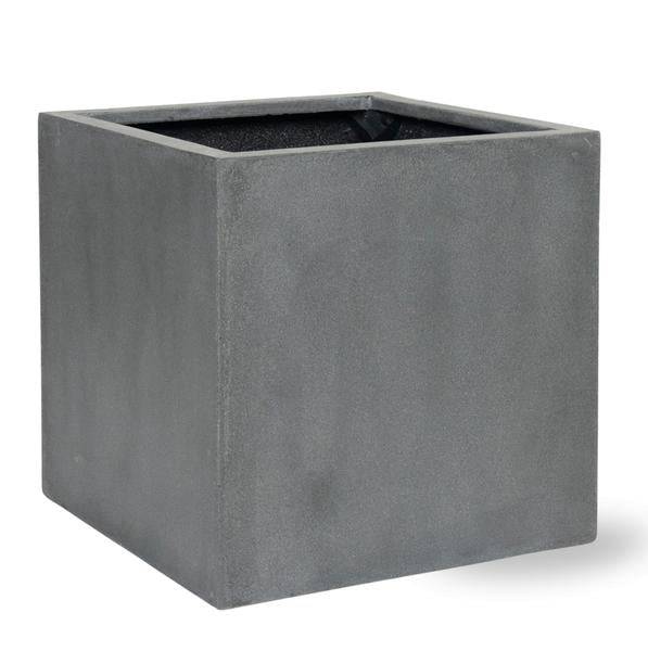 Block Topf Grau – D30cm x H30cm – Blumentopf in Würfelform – Eleganter Pflanzkübel für Innenbereiche – Stilvolle Dekoration für Pflanzen & Wohnräume – Plant