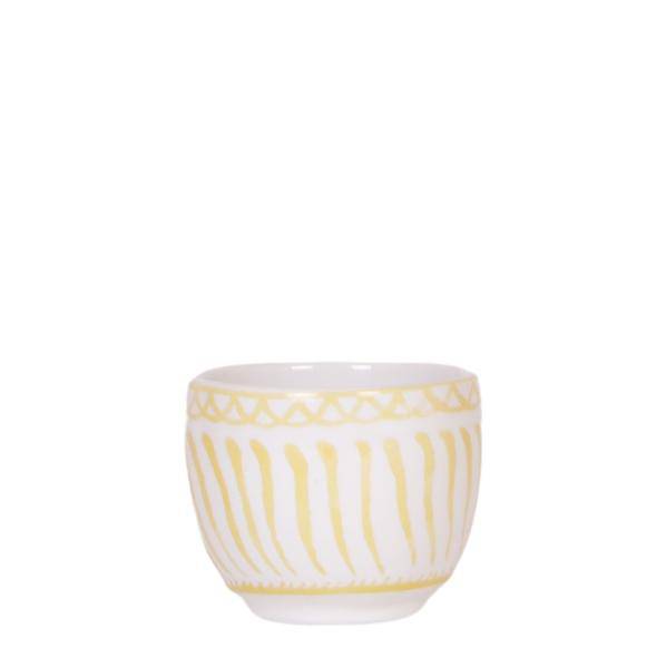 Topf Granada – Gelb – Ø6cm – Dekorativer Blumentopf aus Keramik im mediterranen Stil – Glasiertes Pflanzgefäß – Mini – Übertopf für Zimmerpflanzen – Plant