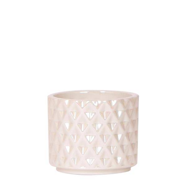 Diamant Perle Dekotopf – Travertin – Ø6cm – Blumentopf in Steinoptik – Eleganter Dekotopf für Zimmerpflanzen, Kakteen & Sukkulenten – Plant