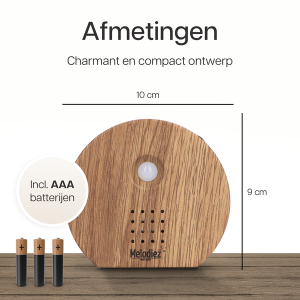 Melodiez Musikbox – Melody Nature Box aus dunklem Holz – Soundbox mit Vogelgezwitscher, Meeresrauschen & Dschungelklängen – Mit Bewegungsmelder – Plant
