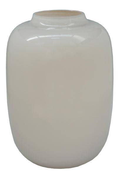 Glasvase Artic Ivory – H35cm x B25cm – Dekovase in Elfenbein – Elegante Vase für Kunstblumen & Trockenblumen – Zeitlos & pflegeleicht – Plant