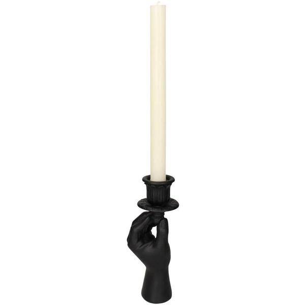 Kerzenständer – Schwarze Hand – 20cm – Moderner Kerzenhalter aus Polystone – Künstlerische Deko – Design – Kerzenständer für Tisch & Regal – Plant