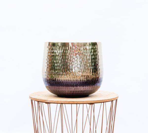 Topf Jenna Gold – Pflanzgefäß 29cmx24cm – Modern & Elegant – Blumentopf für Innen & Außen – Robustes Material – Stylisches Gold – Design – Plant