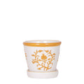 Malaga Übertopf – Orange – Ø6cm – Blumentopf aus Keramik – Handgefertigte Optik im mediterranen Stil – Mini – Pflanztopf für Zimmerpflanzen – Plant