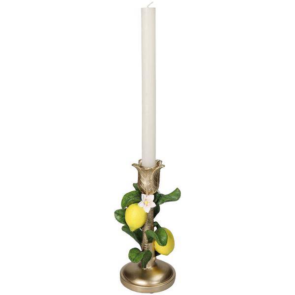 Kerzenständer Zitrone – 22cm – Sommerlicher Kerzenhalter mit Zitronen – Motiv – Bunte Tischdeko – Plant