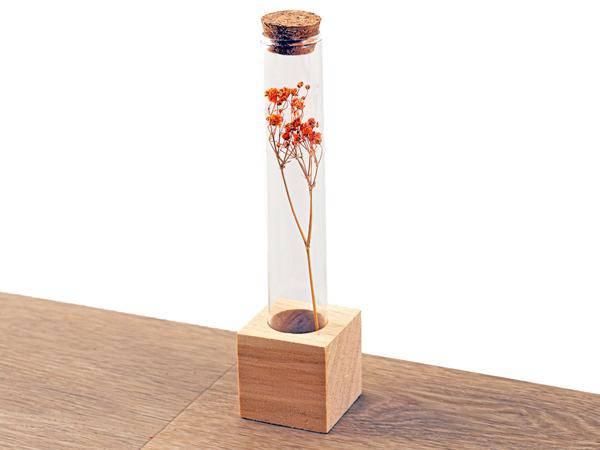 Trockenblumenständer aus Holz – Tube S – 24cm – Halter für Trockenblumen & Kräuter – 16 Löcher für kreative Blumenarrangements – Plant
