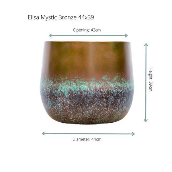 Topf Elisa Bronze – Blumentopf – Ø44cm x H39cm – Dekorativer Pflanzentopf für Innen – und Außenbereich – Plant