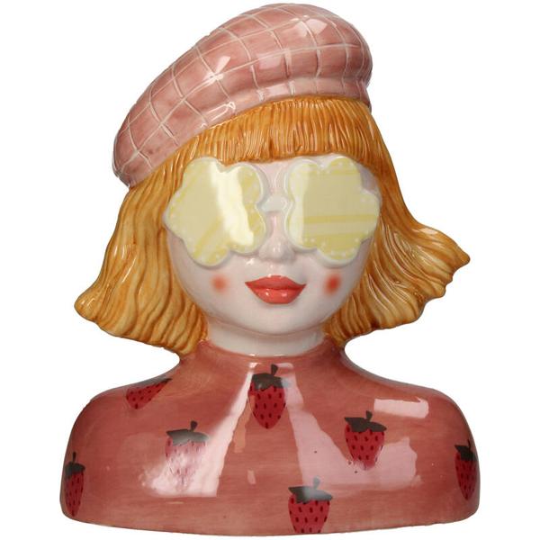 Vase Girl Strawberry – Pink Tontopf – ↑24cm – Verspielte Deko – Vase – Für Blumen & Wohnraum – Charmantes Design – Plant